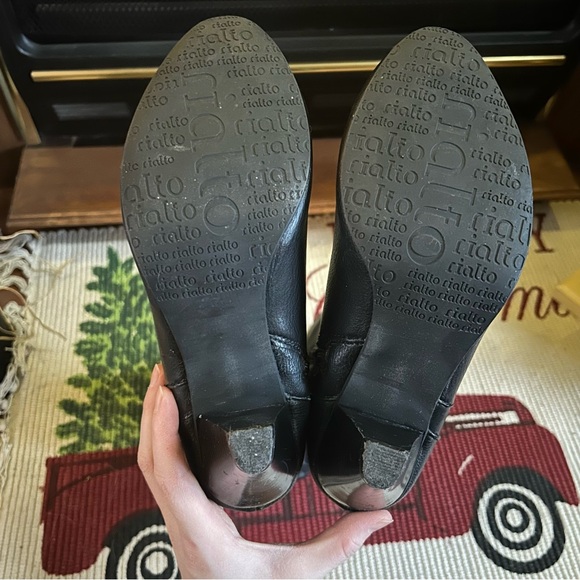 Rialto Black Slouchy Calf High Heeled Boots - Picture 10 of 11